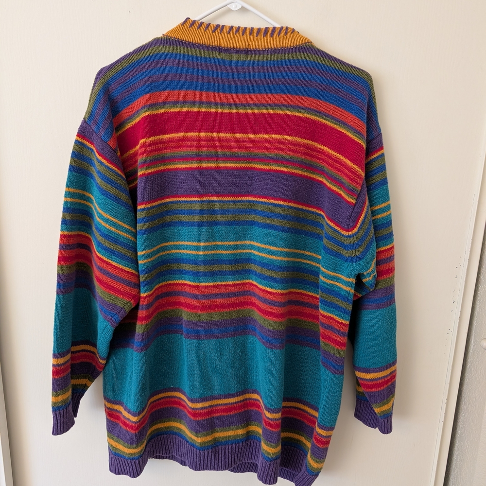 Vintage Napa Valley Womens Large Striped Cardigan Academia Eclectic Grandma - Picture 5 of 6